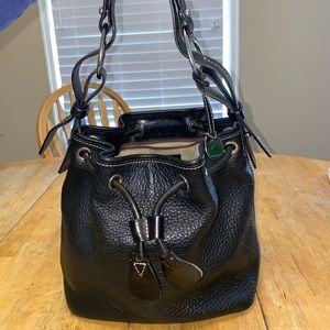 Dooney and Bourke Pebbled Leather Drawstring Hobo